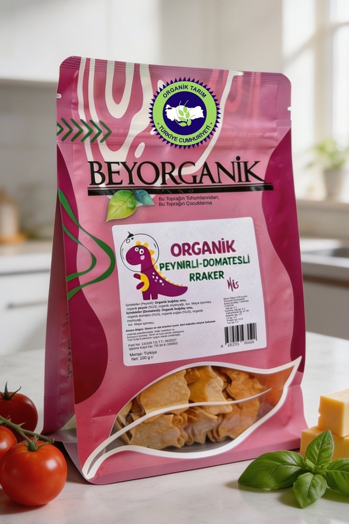 Organik Peynirli Domatesli Kraker Miks 99gr