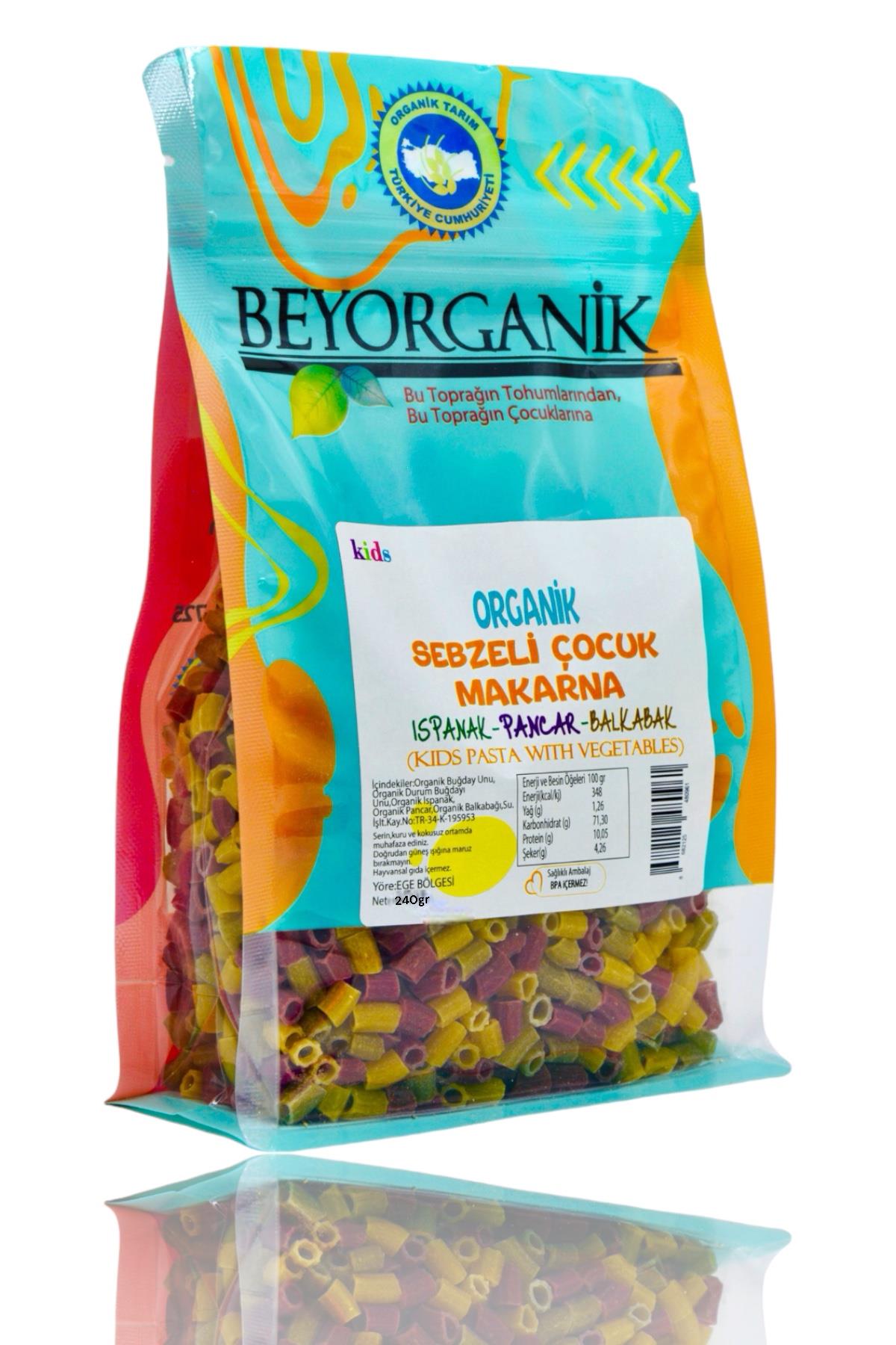 Organik Sebzeli Çocuk Makarna %15 Sebzeli 240gr Ispanak Pancar Balkabak +8ay (PESTİSİT VE AFLATOKSİN