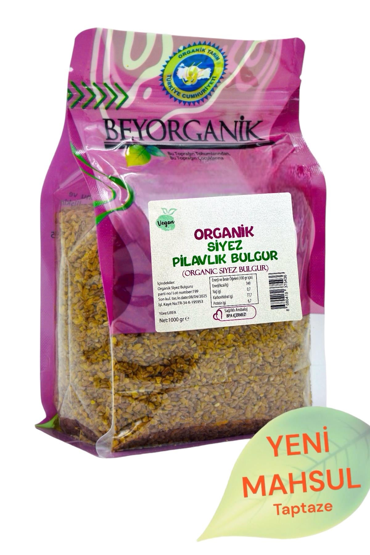 Organik Siyez Pilavlık Bulgur 1kg (PESTİSİT VE AFLATOKSİN ANALİZLİ) 4.7 (94) ??