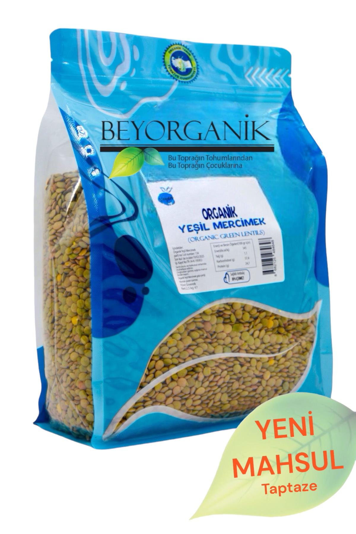 Organik Yeşil Mercimek 2,5kg
