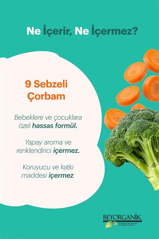 Organik 9 Sebzeli Çorbam 160gr (PESTİSİT VE AFLATOKSİN ANALİZLİ)