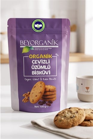 Organik Cevizli Üzümlü Bisküvi Miks 100gr (PESTİSİT ANALİZLİ)