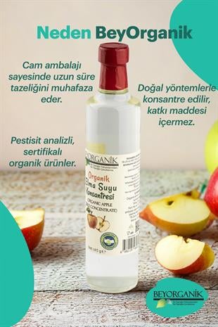 Organik Elma Suyu Konsantresi 685ml   (PESTİSİT ANALİZLİ)   