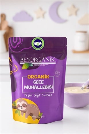 Organik Gece Muhallebisi 200gr ( PAPATYA İLAVELİ) +6ay  (PESTİSİT VE AFLATOKSİN ANALİZLİ)