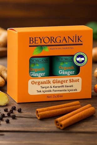 Organik Ginger Shot 2'li (Tarçın & Karanfil ilaveli Tek içimlik Fermente içecek)