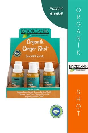 Organik Ginger Shot (Zencefilli içecek)(7adet x 30ml) (PESTİSİT VE AĞIR METAL ANALİZLİ) 