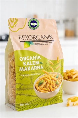 Organik Kalem Makarna UZUN PENNE 500gr   (Pestisit ve Aflatoksin Analizli) 