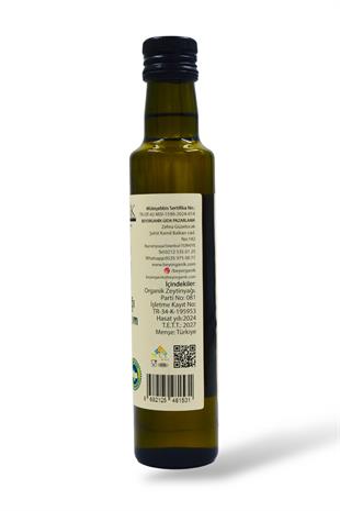 Organik Soğuk Sıkım Sızma Zeytinyağı 250ml Soğuk Sıkım, 0,3 Asit