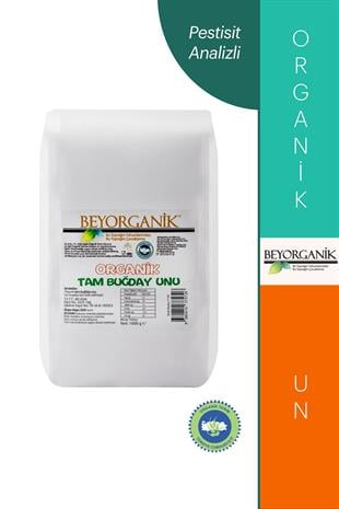 Organik Tam Buğday Unu 1kg   (Pestisit ve Aflatoksin Analizli) 