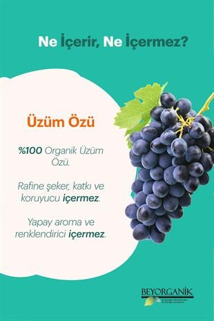 Organik Üzüm Özü 315 gr  (PESTİSİT VE AĞIR METAL ANALİZLİ) 