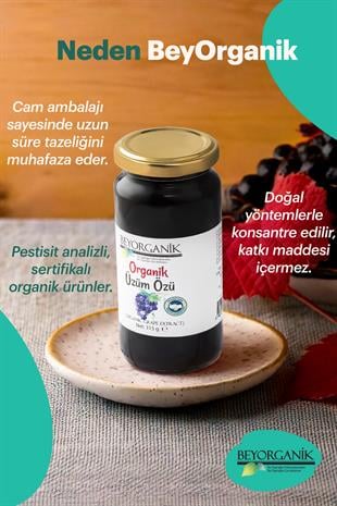Organik Üzüm Özü 315 gr  (PESTİSİT VE AĞIR METAL ANALİZLİ) 