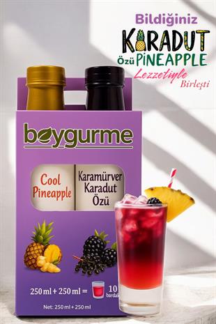 Serin Yaz Ikilisi Cool Pineapple & Karamürverli Karadut Özü (Eşit oranda karıştır şeker ilavesiz)