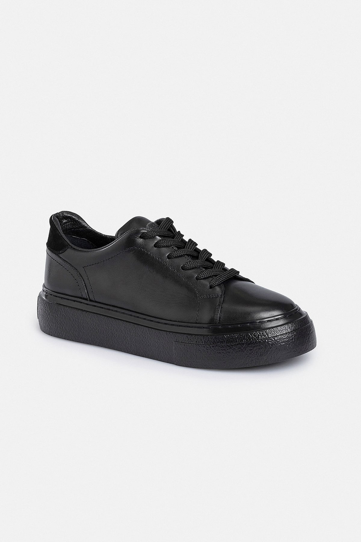 %100 Deri Termo Taban Siyah Erkek Sneaker Ayakkabı