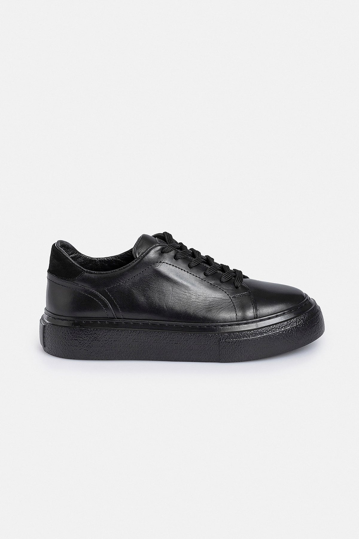 %100 Deri Termo Taban Siyah Erkek Sneaker Ayakkabı