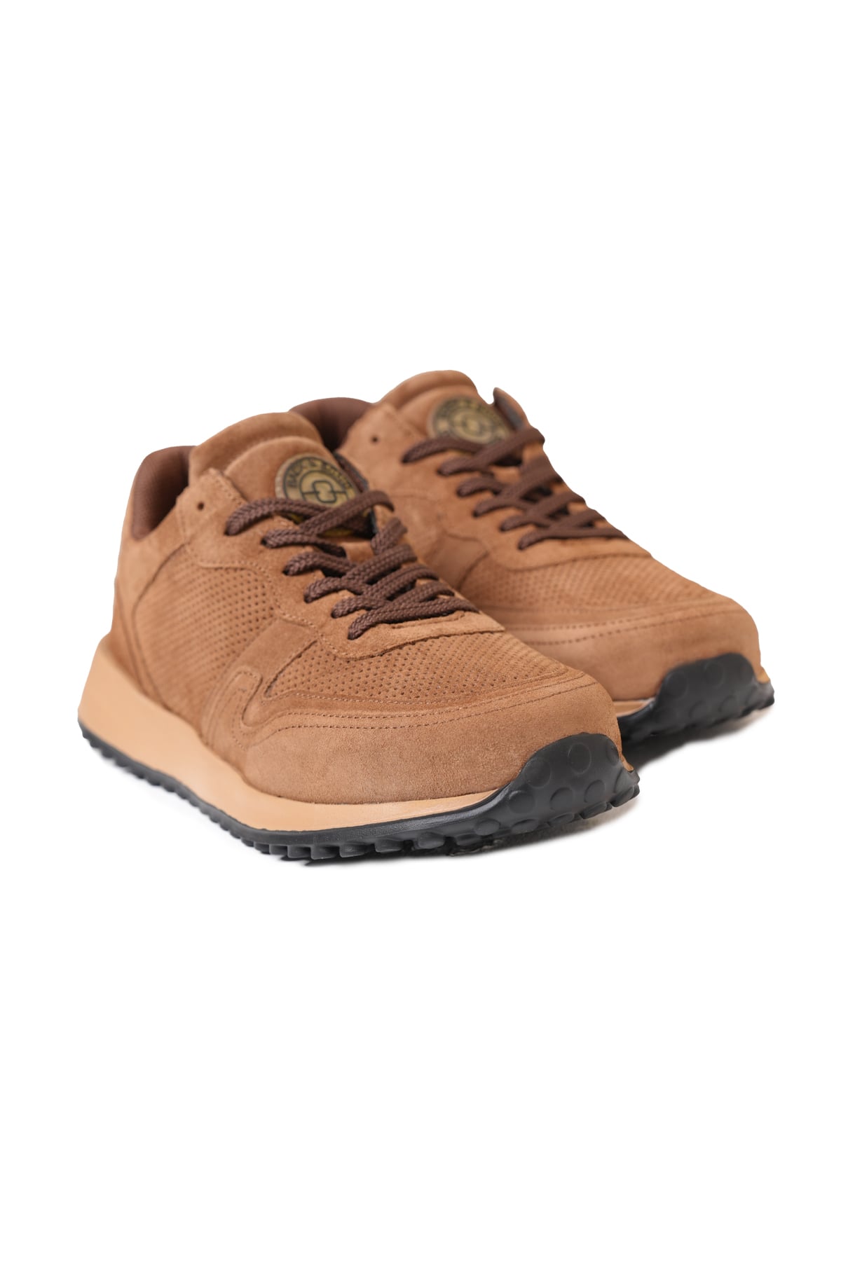 %100 Süet Deri Termo Taban Kahverengi Sneaker Ayakkabı