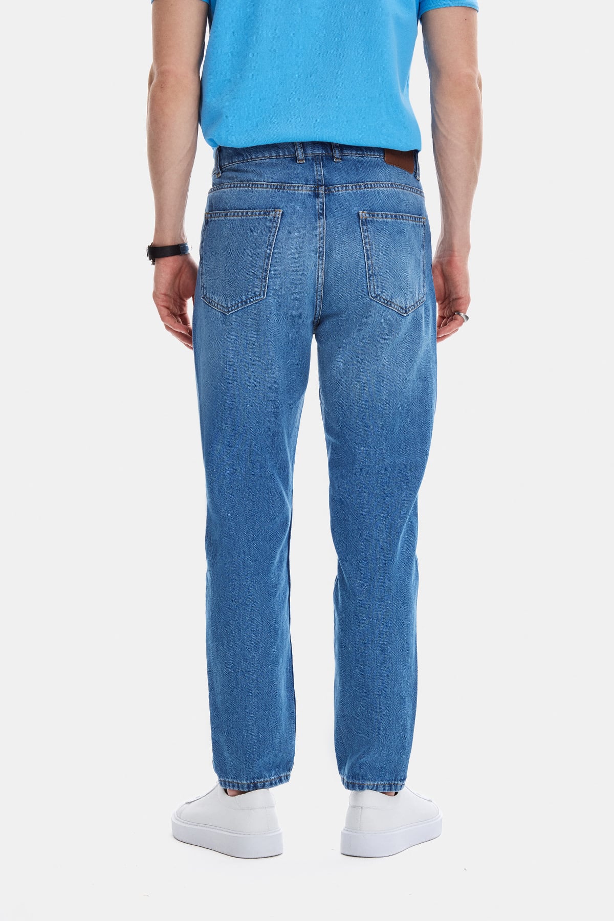 Açık Lacivert Tapered Fit Denim Pantolon