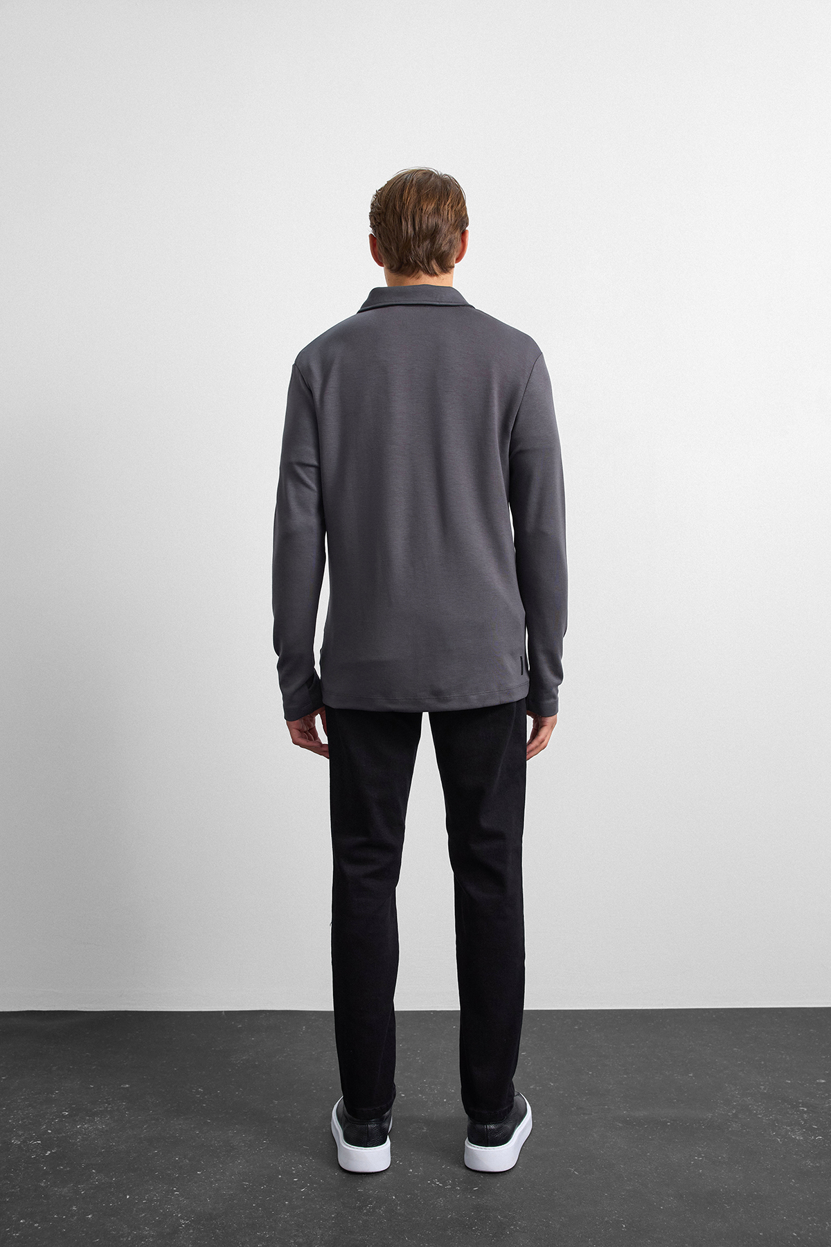 Antrasit Regular Fit Yarım Fermuarlı Sweatshirt