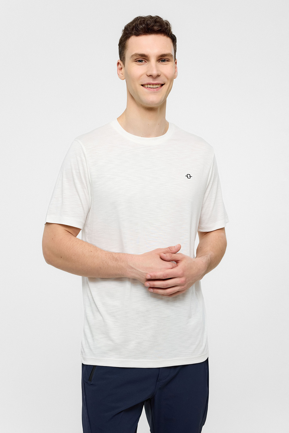 Beyaz Basic Flamlı Tişört