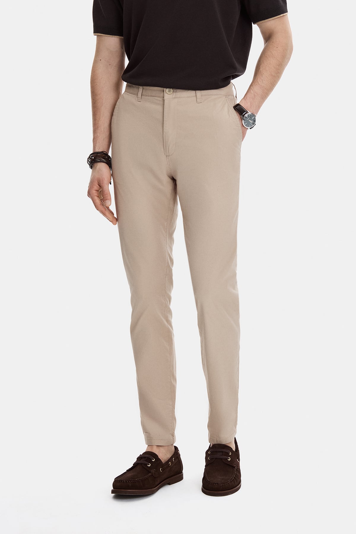 Bej Dokuma Chino Pantolon