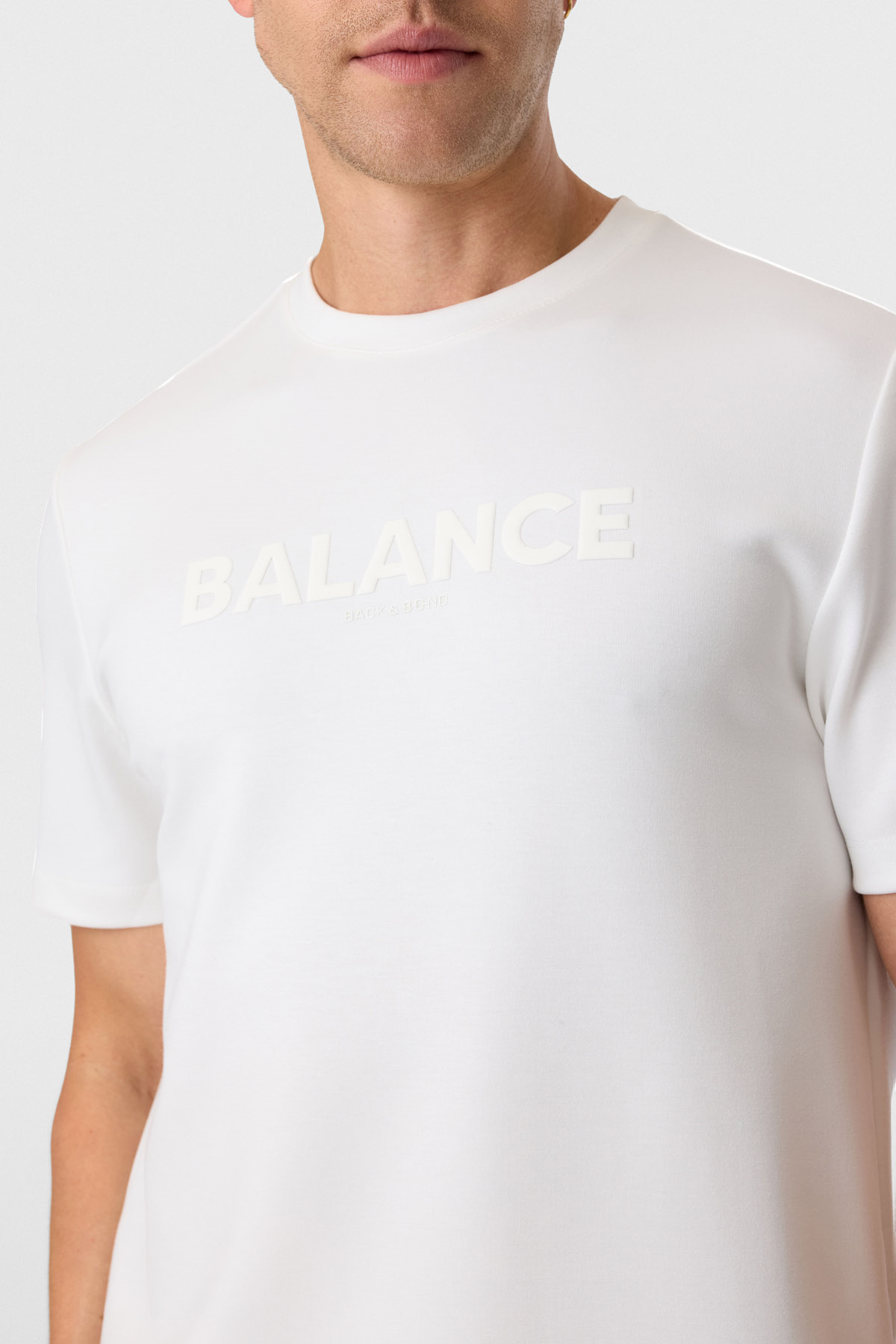 Beyaz Baskılı Regular Fit Bisiklet Yaka Tişört