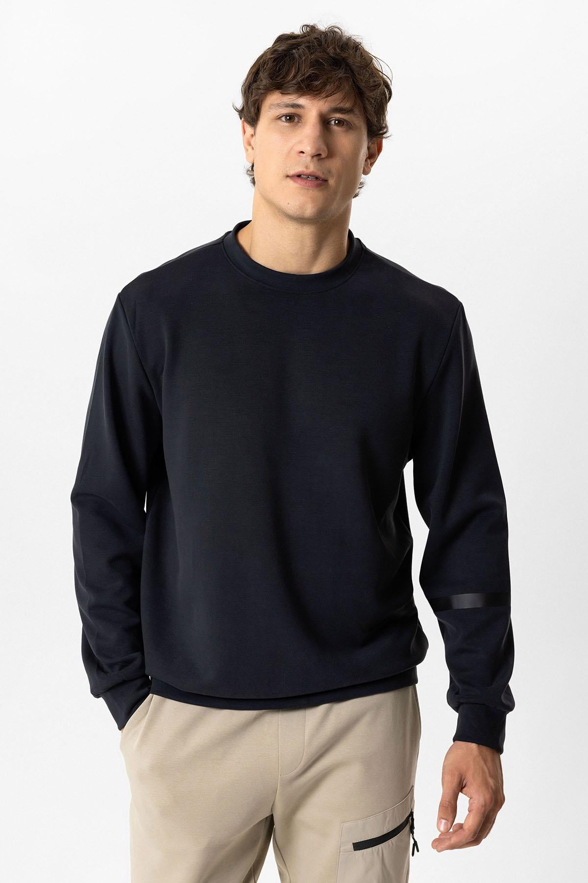 Antrasit Regular Fit Bisiklet Yaka Sweatshirt