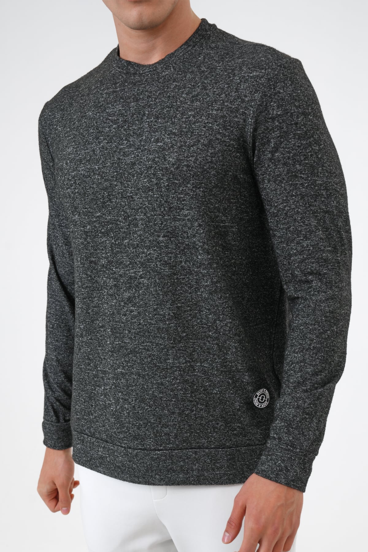 Anstrasit Regular Fit Yumuşak Dokulu Bisiklet Yaka Sweatshirt