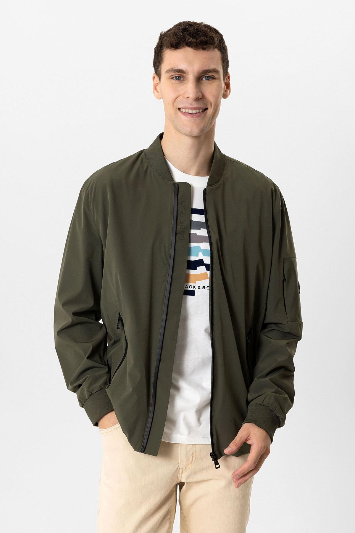Haki Regular Fit Bomber Ceket Mont