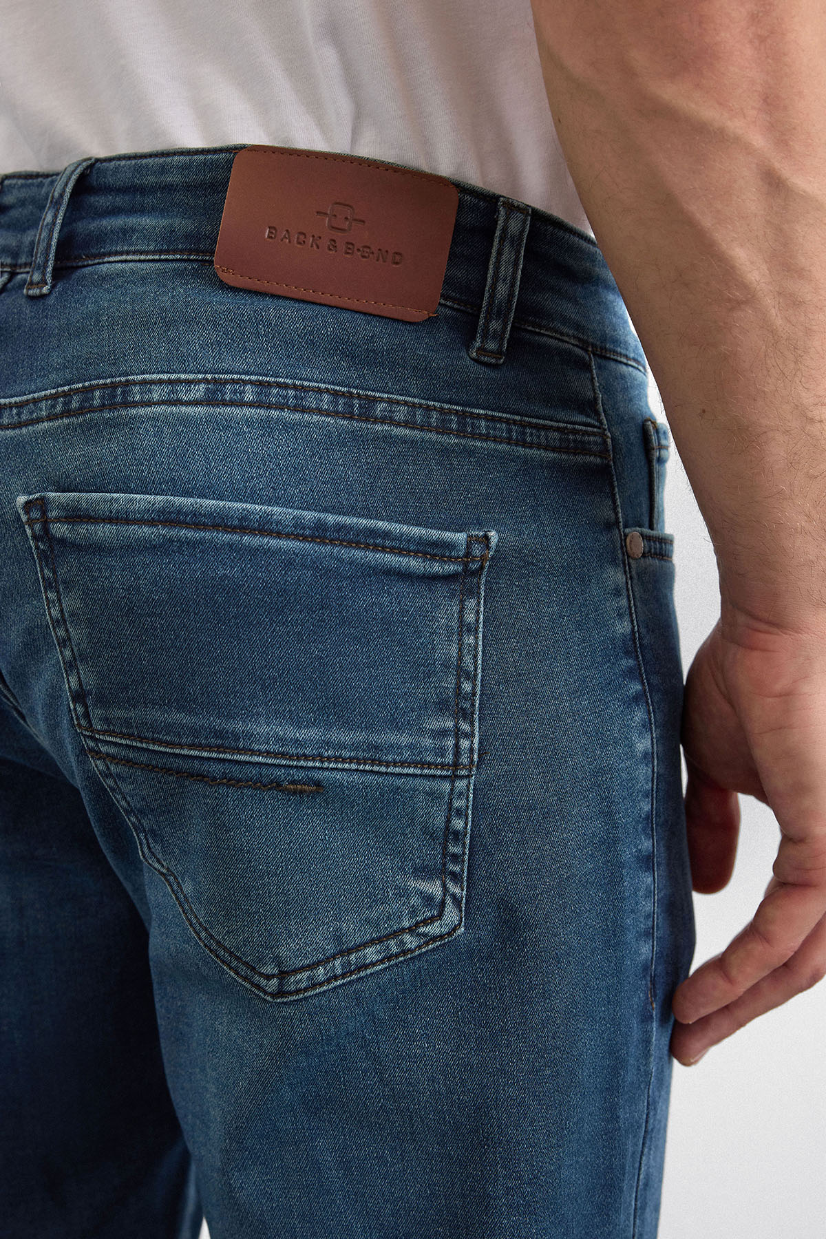 Lacivert Slim Fit Denim Pantolon