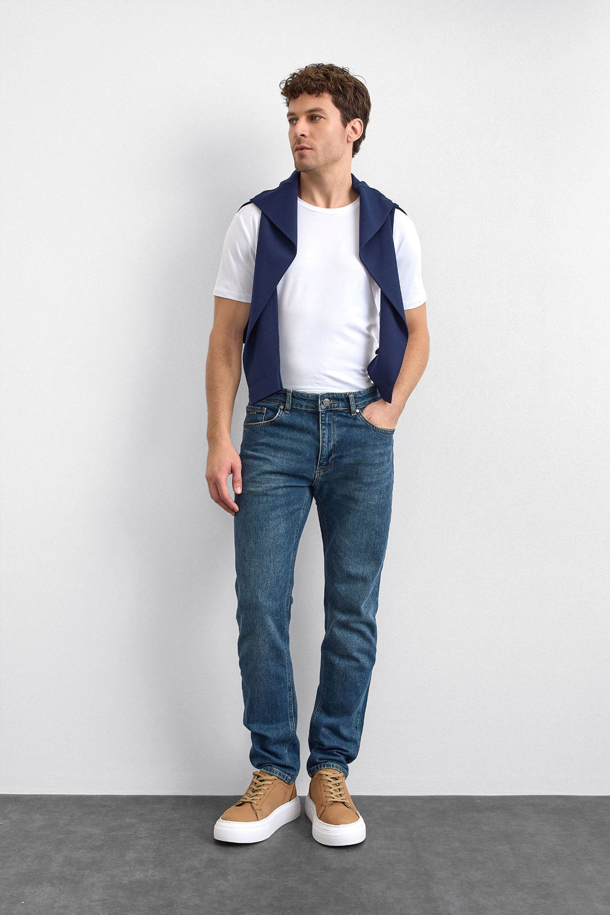 Lacivert Denim Pantolon