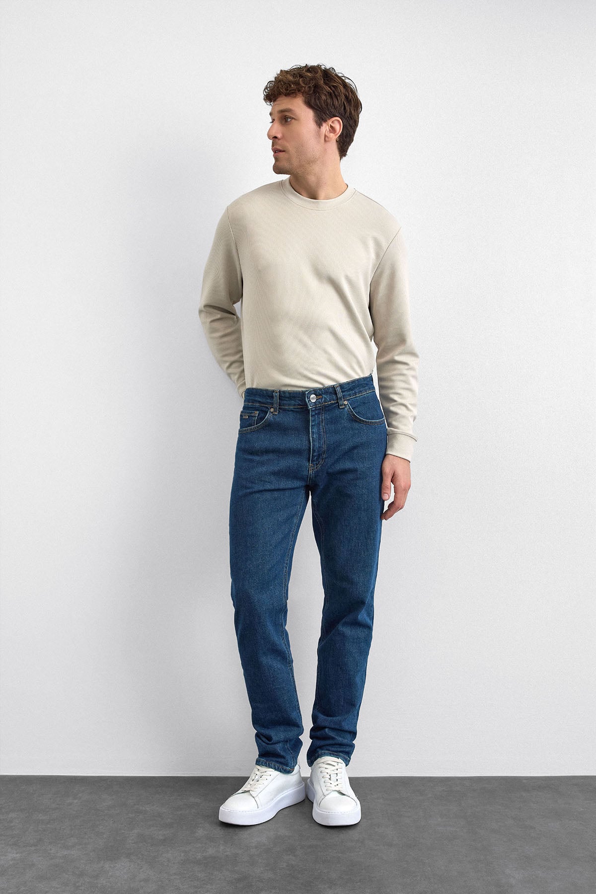 Koyu Lacivert Denim Pantolon