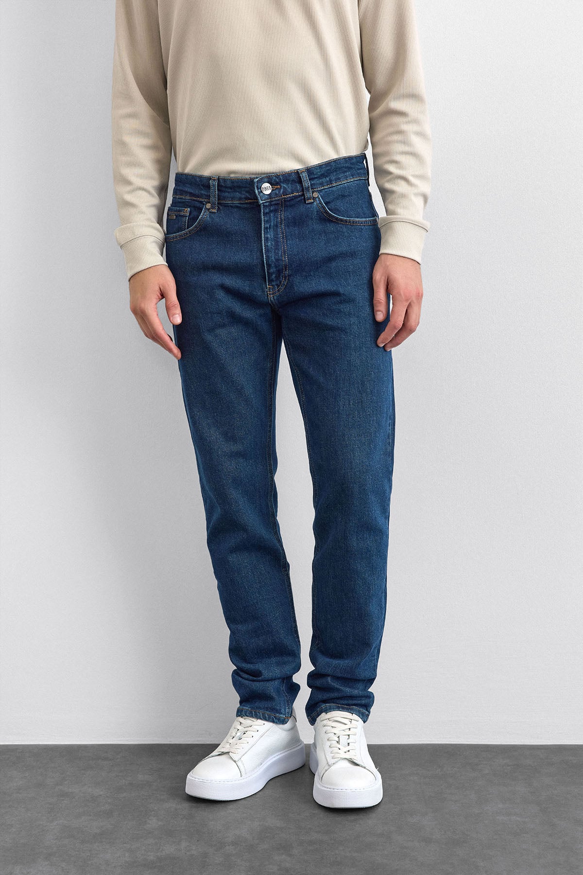 Koyu Lacivert Denim Pantolon
