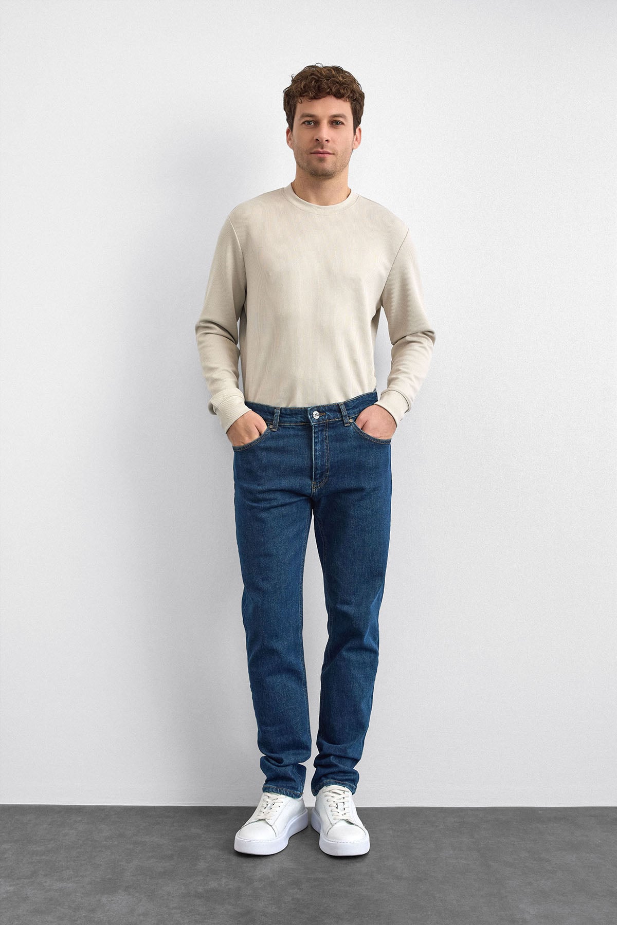 Koyu Lacivert Denim Pantolon