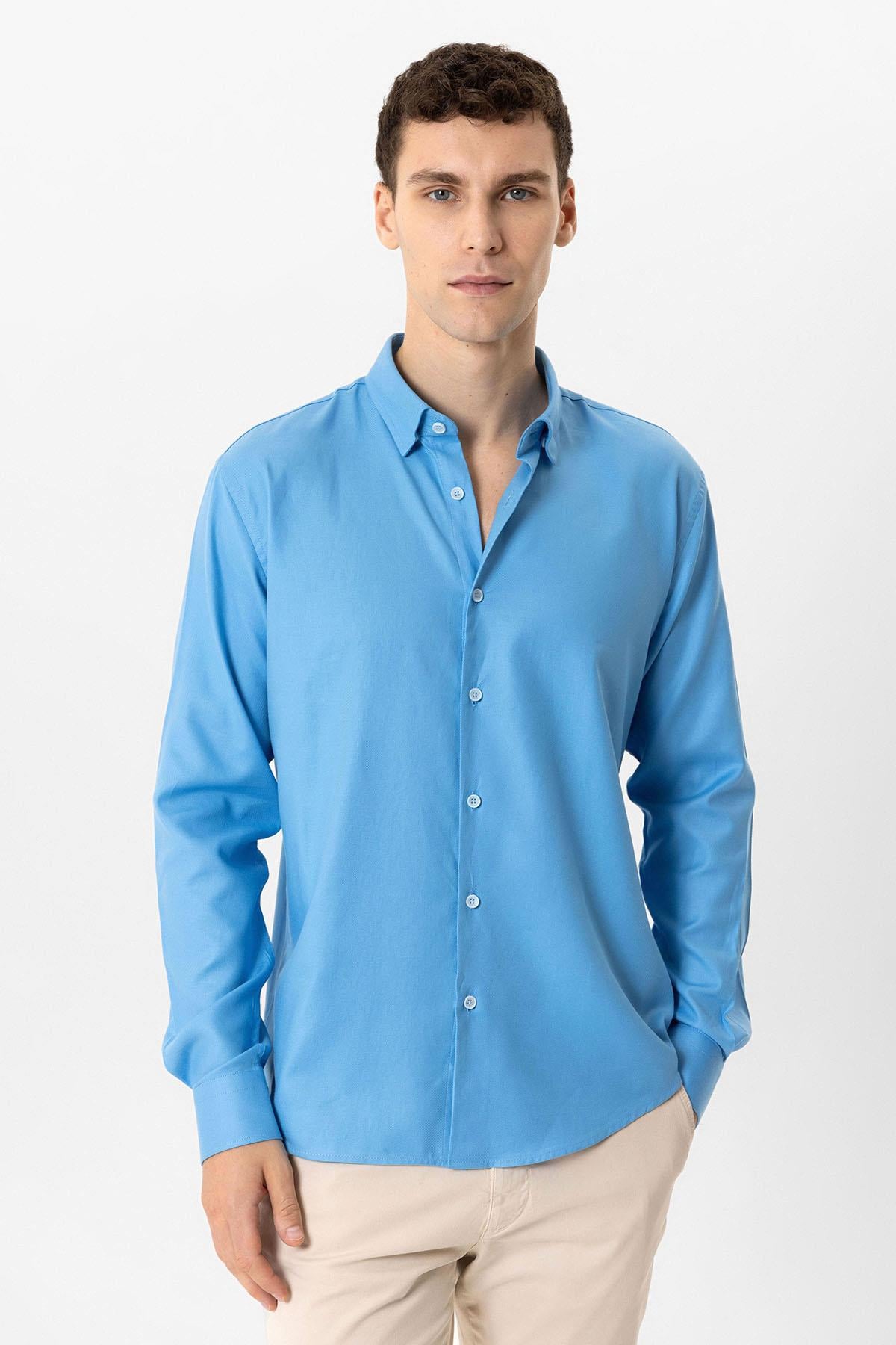 Mavi Slim Fit %100 Pamuk Gömlek