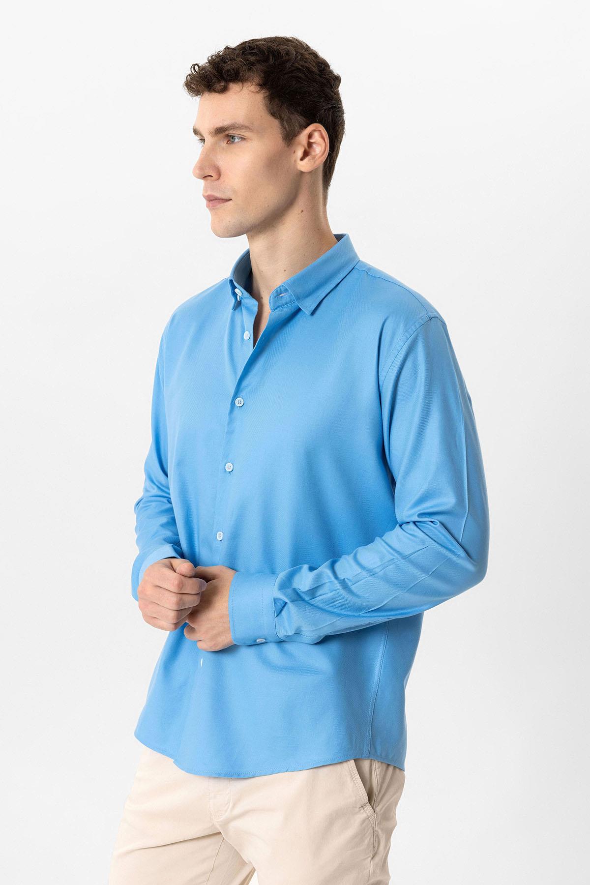 Mavi Slim Fit %100 Pamuk Gömlek