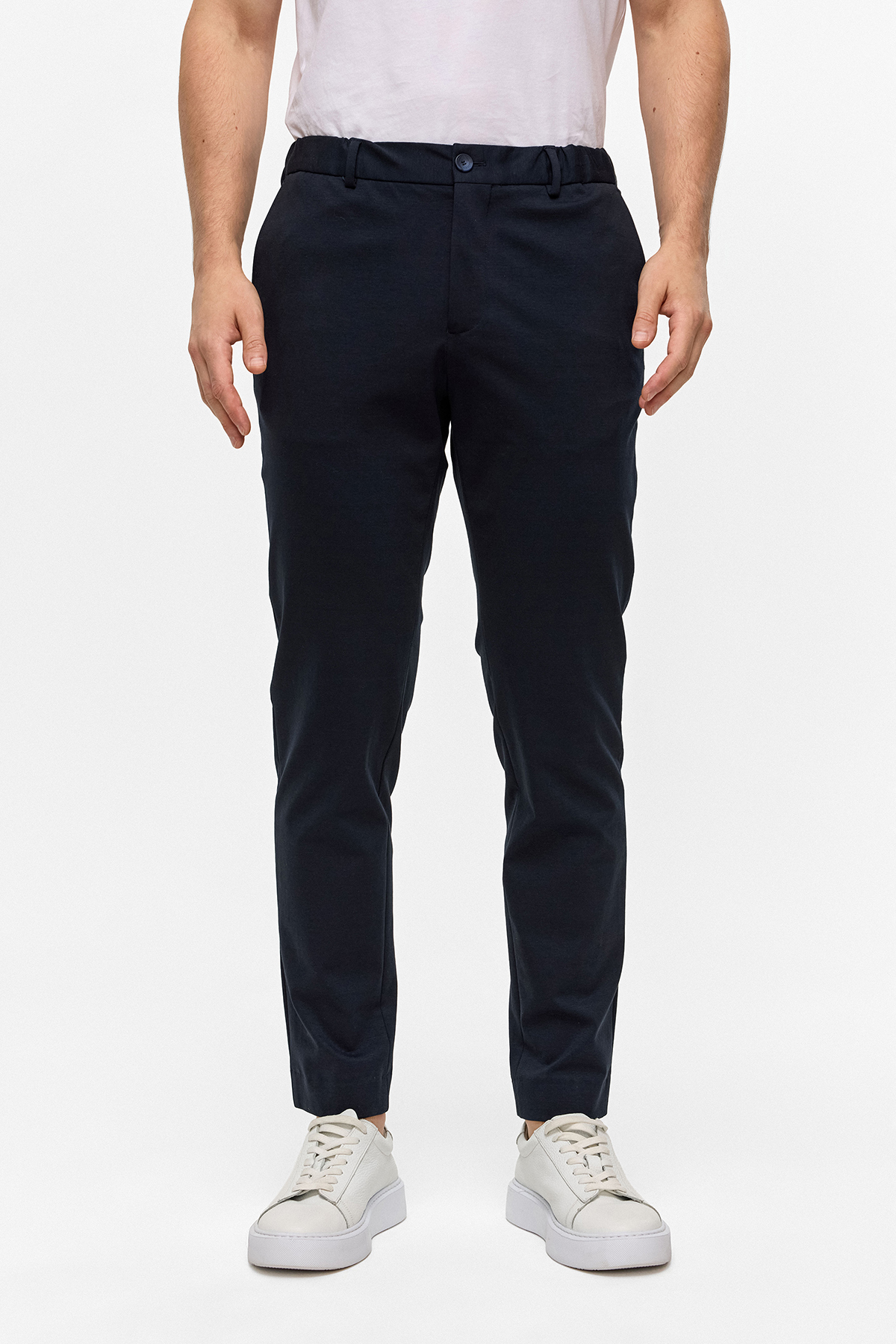 Lacivert Slim Fit Dokuma Pantolon