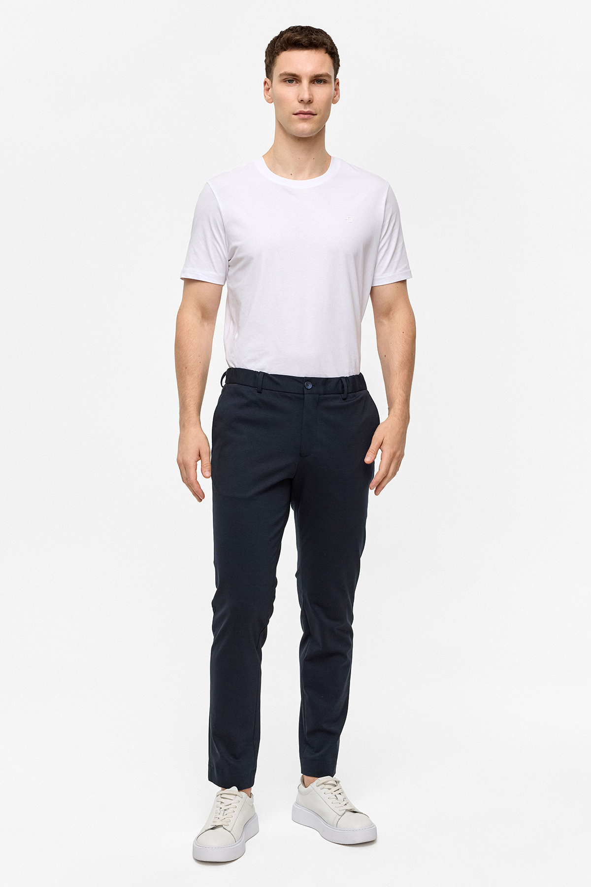 Lacivert Slim Fit Dokuma Pantolon