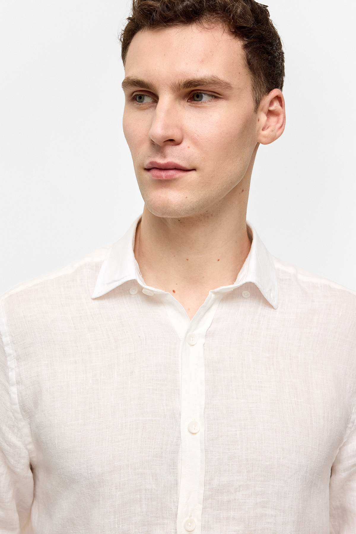 Beyaz Comfort Uzun Kollu Gömlek