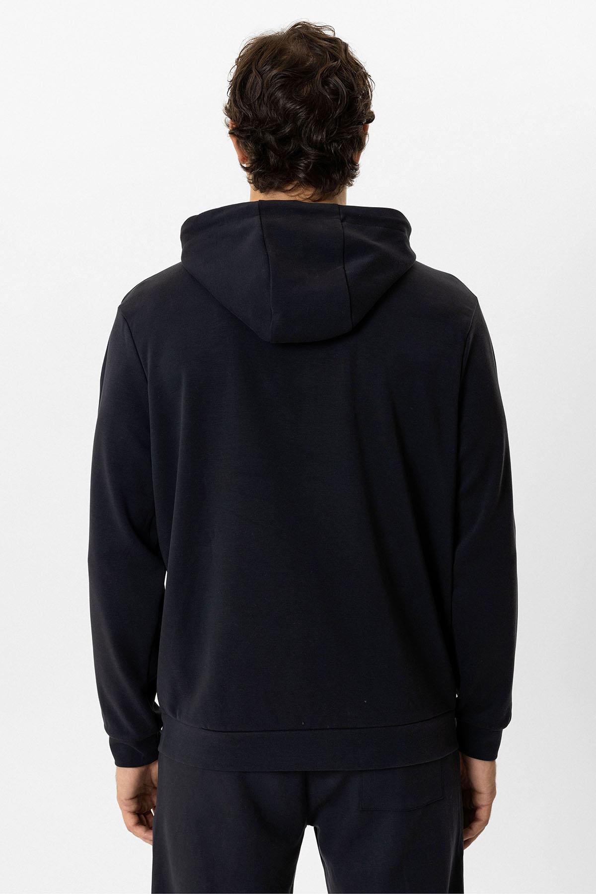 Antrasit Regular Fit Kapüşonlu Kanguru Cepli Sweatshirt
