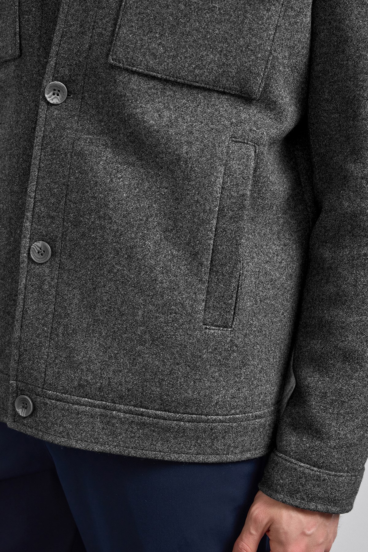 Antrasit Kaşe Kaban