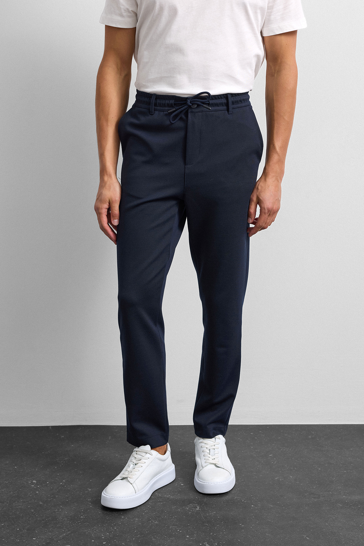 Lacivert Diagonel Jogger Örme Pantolon