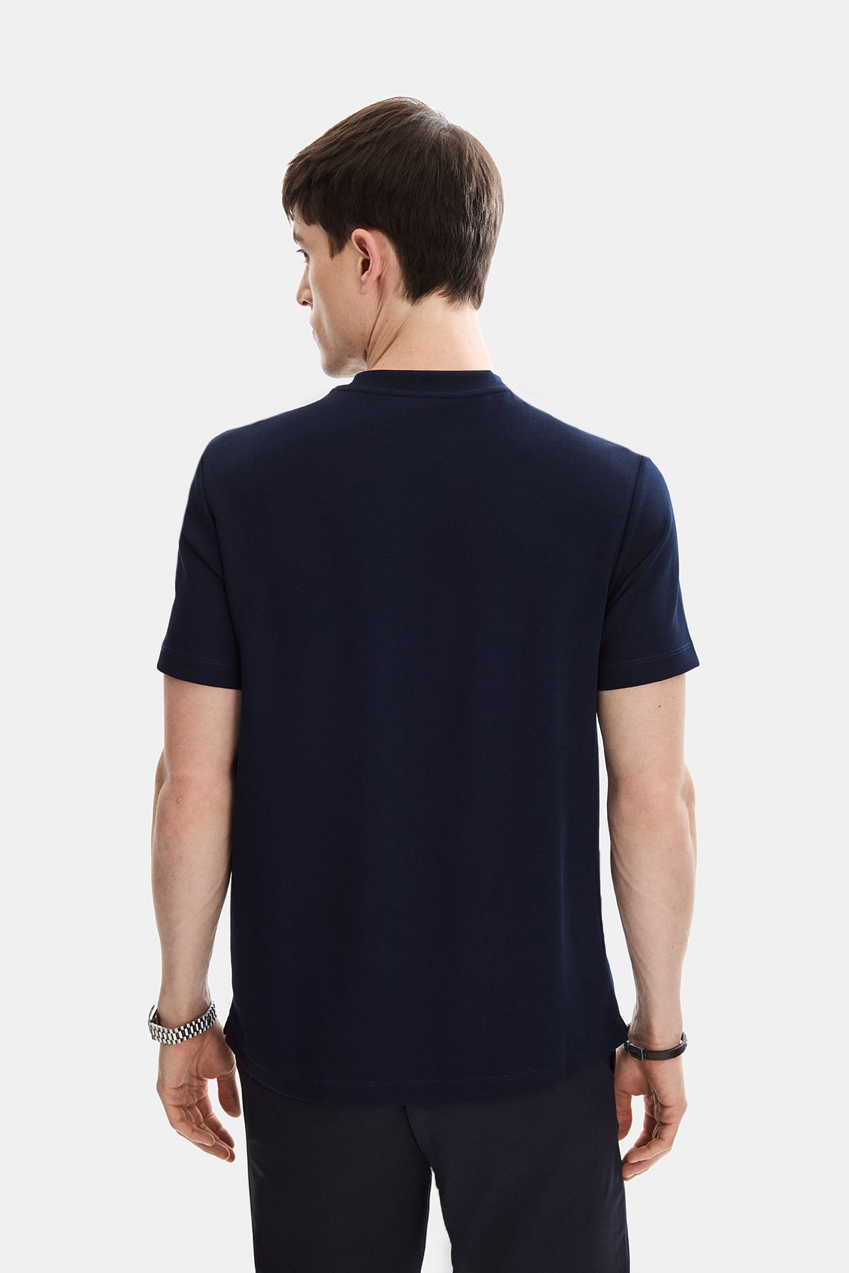 Lacivert Regular Fit Bisiklet Yaka Basic Tişört