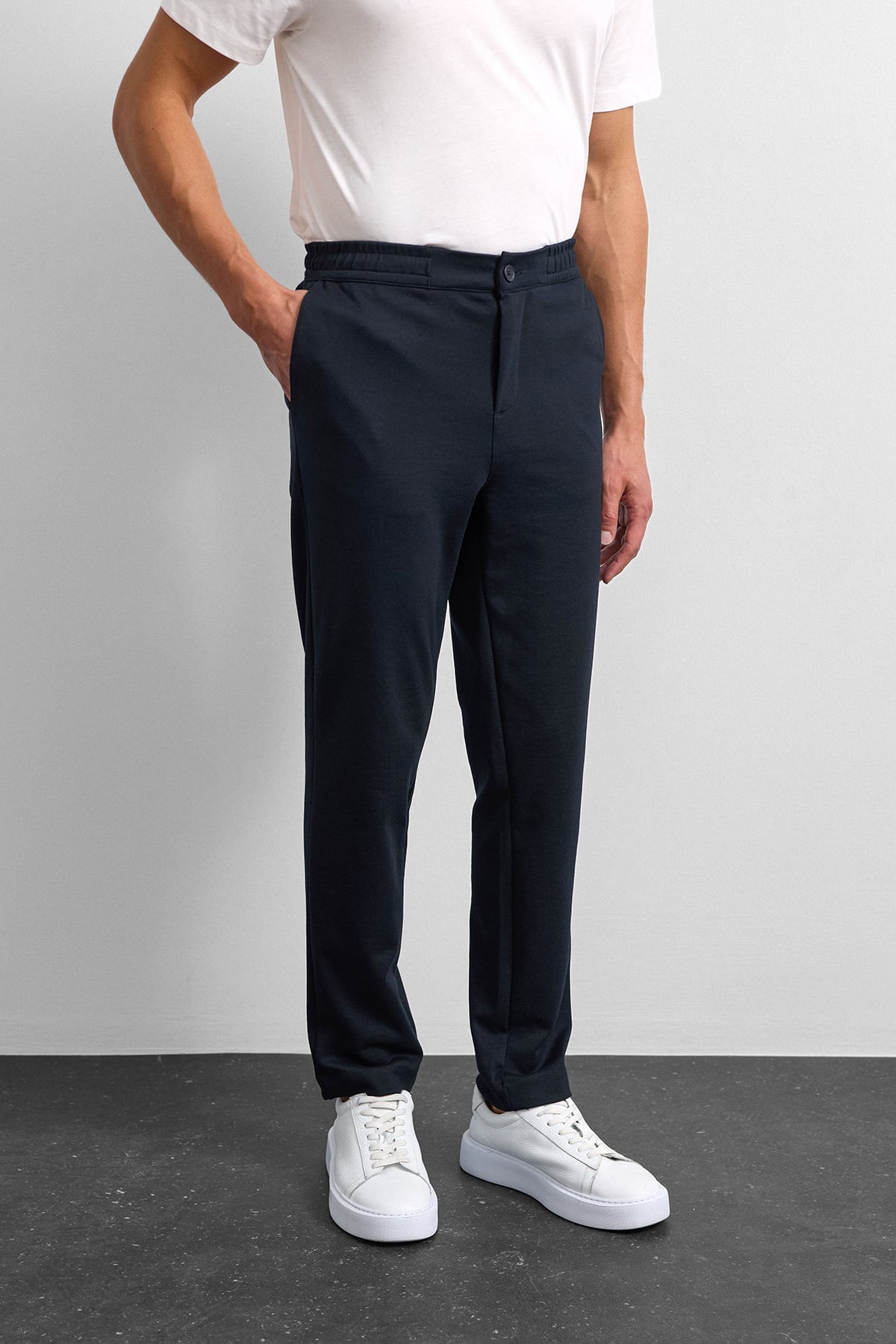 Lacivert Regular Fit Örme Pike Jogger Pantolon