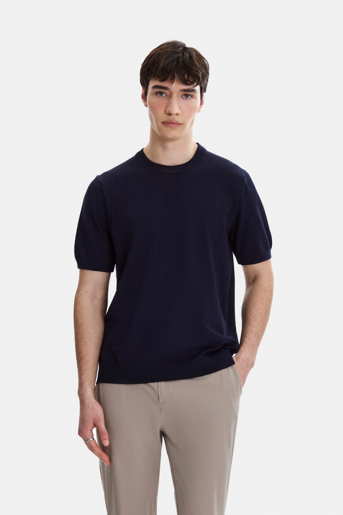 Lacivert Regular Fit Örme Triko