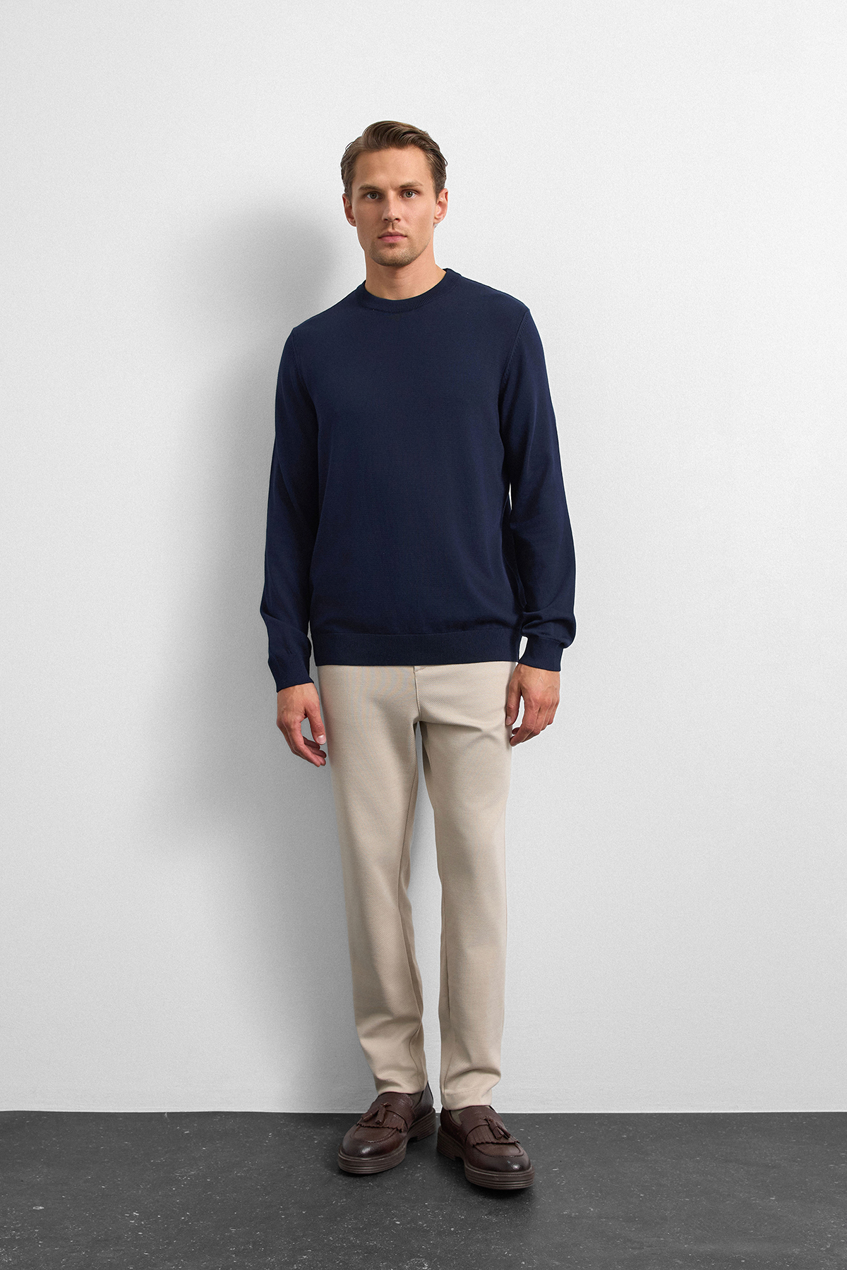 Lacivert Regular Fit Triko Kazak