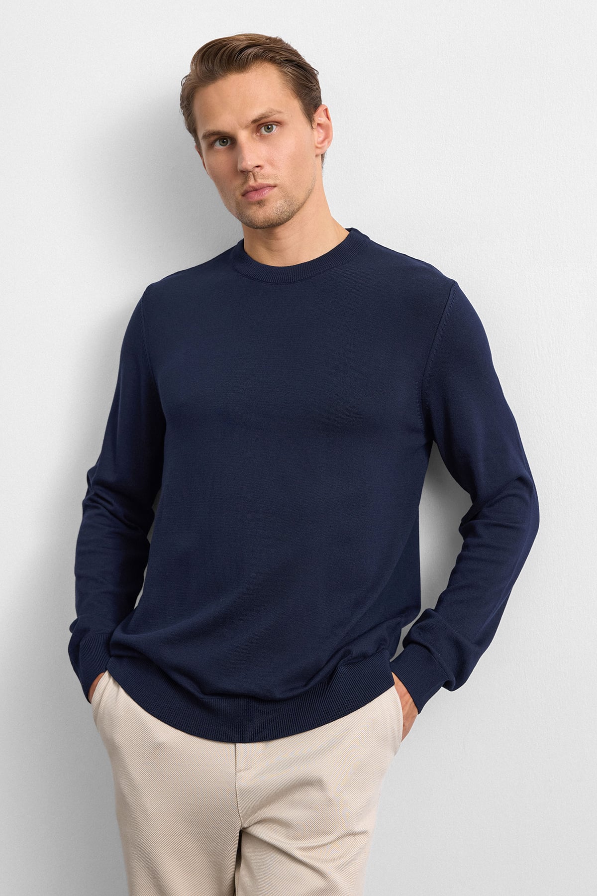 Lacivert Regular Fit Triko Kazak