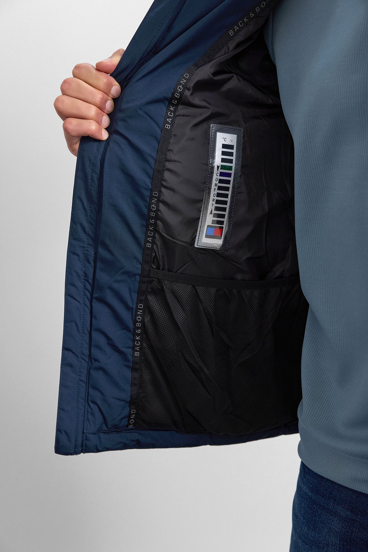 Lacivert Relaxed Fit Puffer Mont
