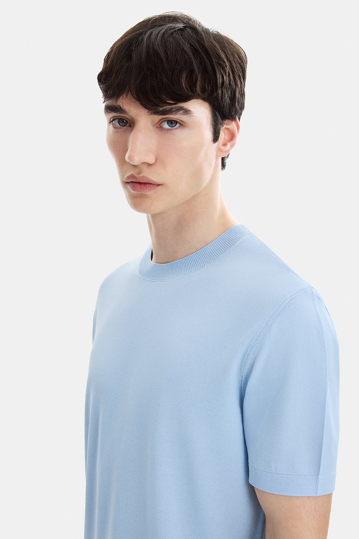 Mavi Regular Fit Bisiklet Yaka Triko Tişört