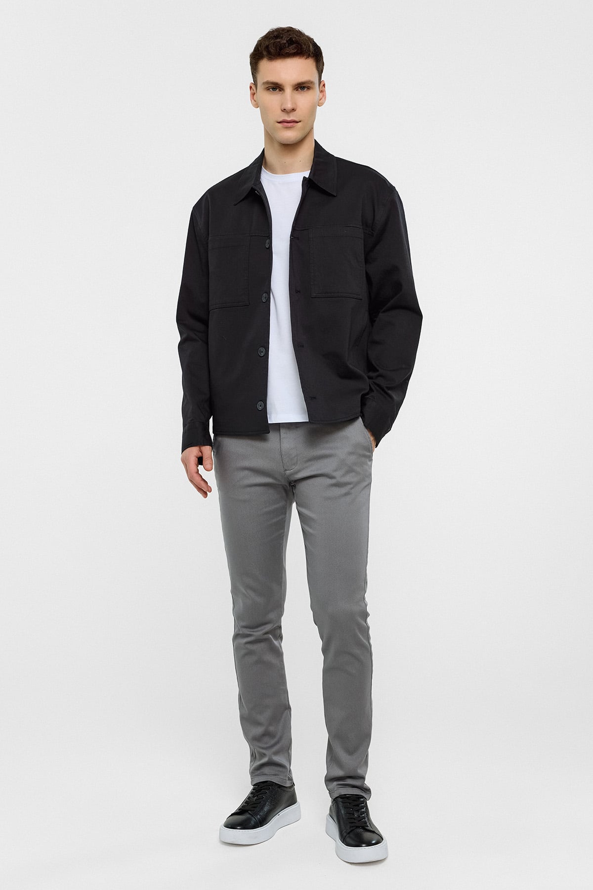 Siyah Ceket Gömlek Yaka Regular Fit Ceket