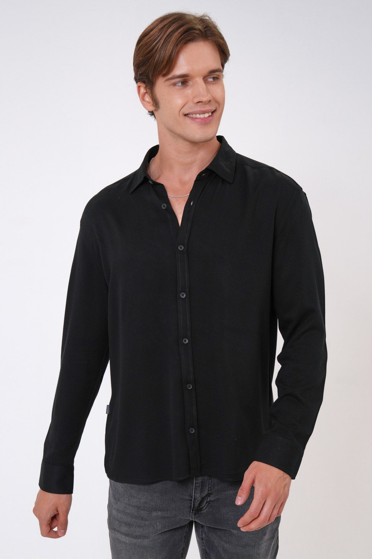 Siyah Loose Fit Gömlek