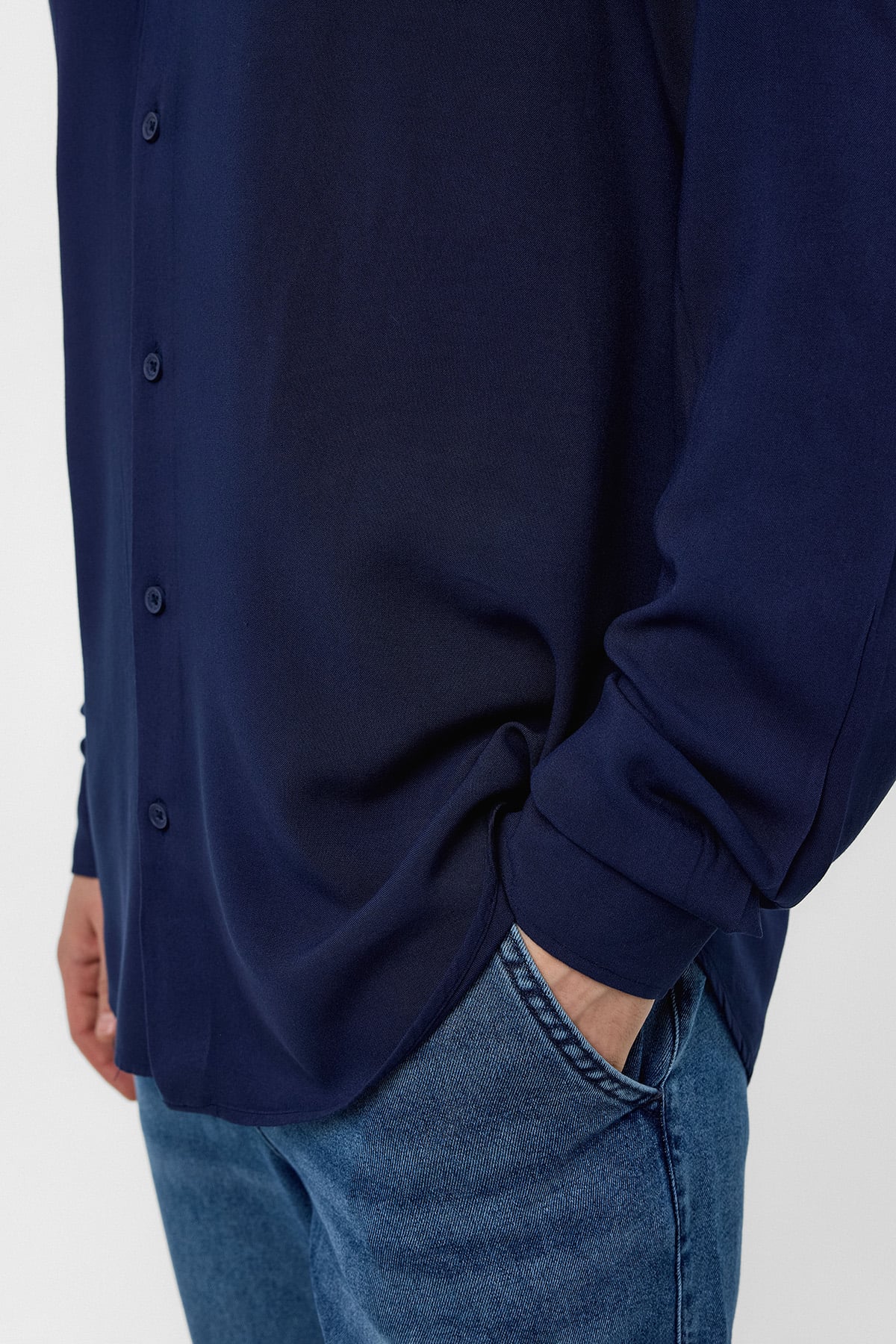 Lacivert Regular Fit Uzun Kollu Gömlek